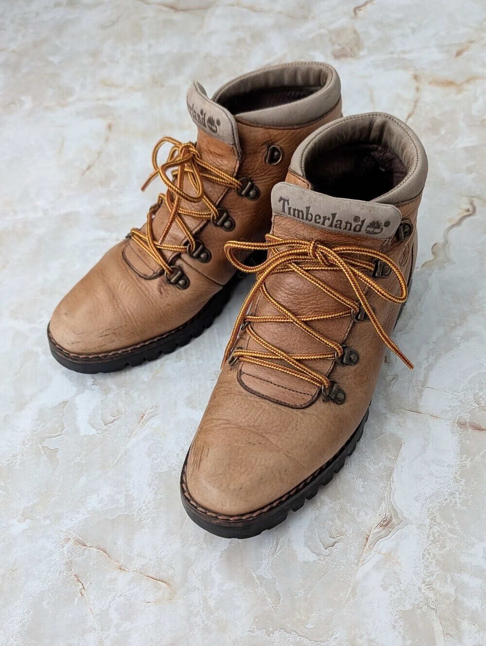 Timberland Leather Boots Woman's Sz 6.5 M. Made In Italy